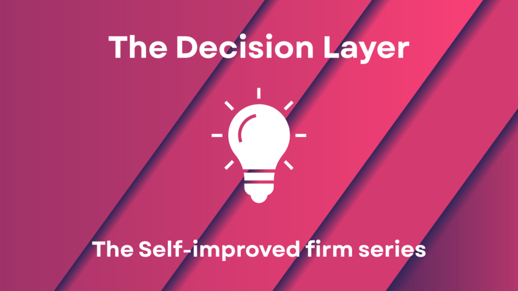 The decision layer - a lightbulb over a layered background